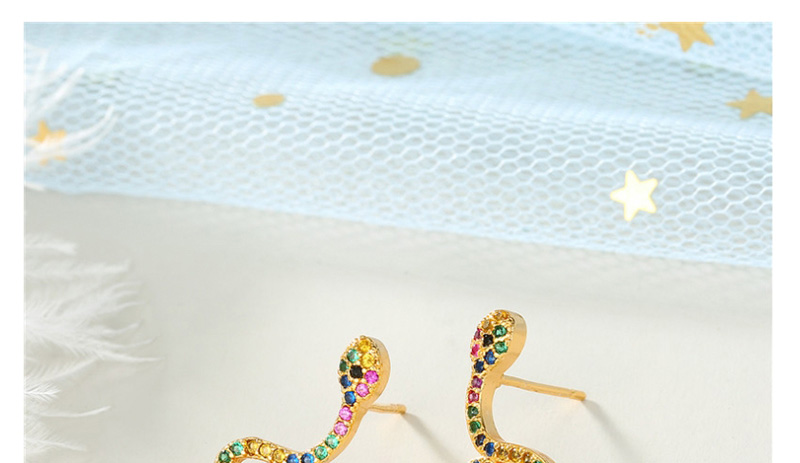 Fashion Snake Diamond Snake Earrings,Earrings