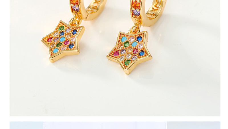 Fashion Color Diamond Star Earrings,Earrings