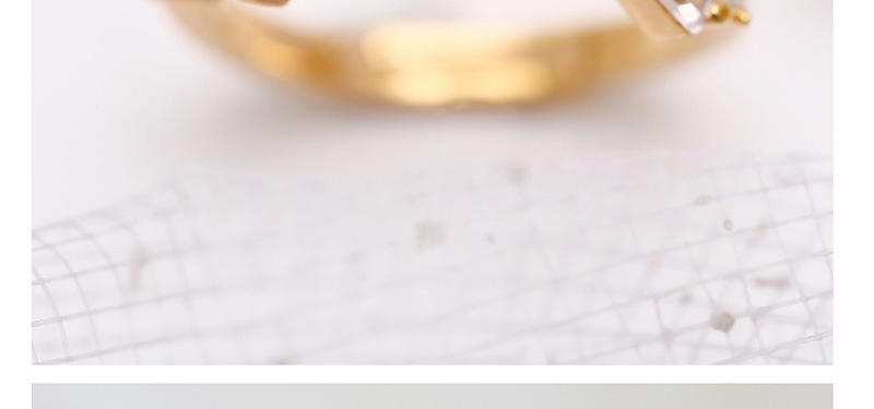 Fashion Golden Geometric Diamond Open Ring,Fashion Rings