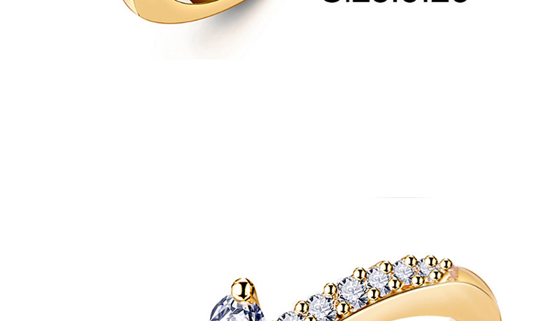 Fashion Golden Heart Ring With Zircon,Fashion Rings