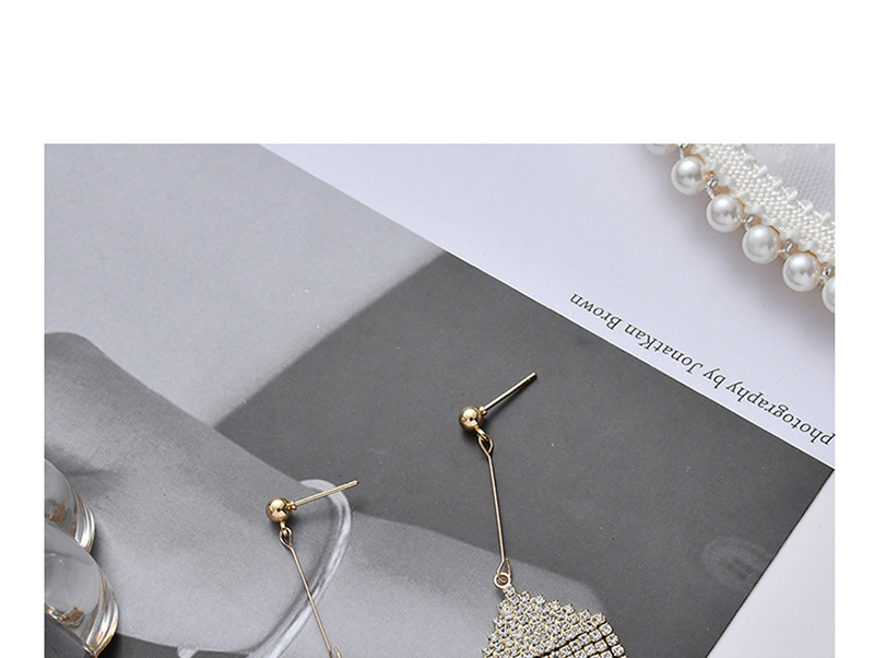Fashion Golden Geometric Full Diamond Earrings,Drop Earrings