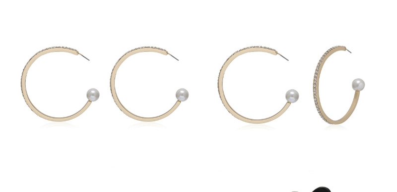 Fashion Golden Shaped Pearl Shaped Geometric Pearl Concave Earrings,Drop Earrings