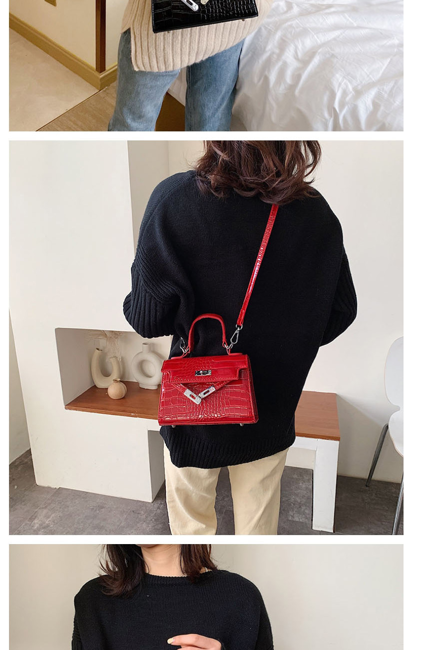 Fashion Red Wine Crocodile Lock Cross-body Bag,Shoulder bags