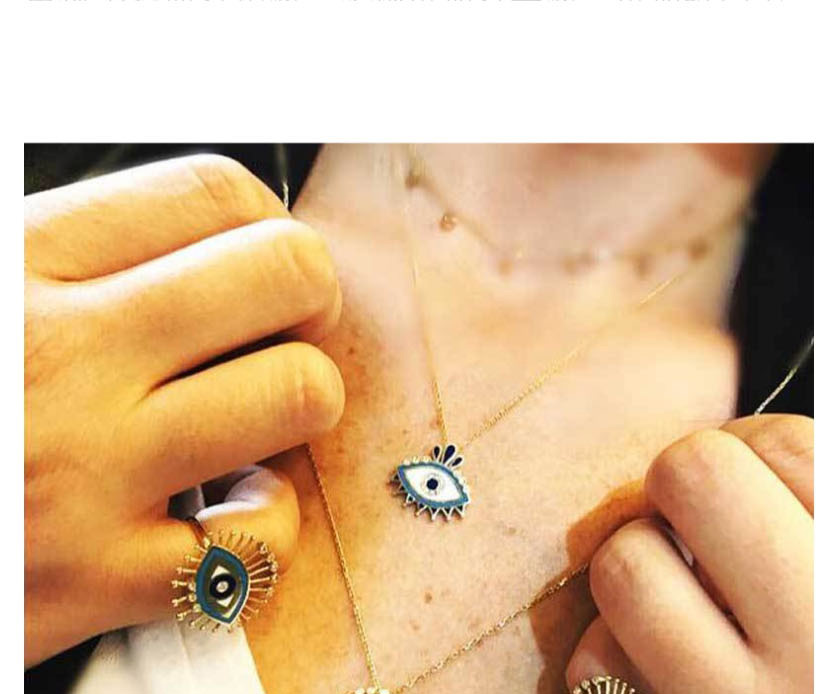 Fashion Golden Diamond Eye Drop Eyelash Necklace,Pendants