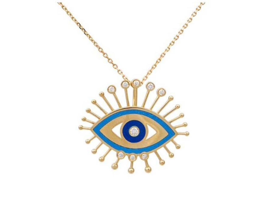 Fashion Golden Diamond Eye Drop Eyelash Necklace,Pendants