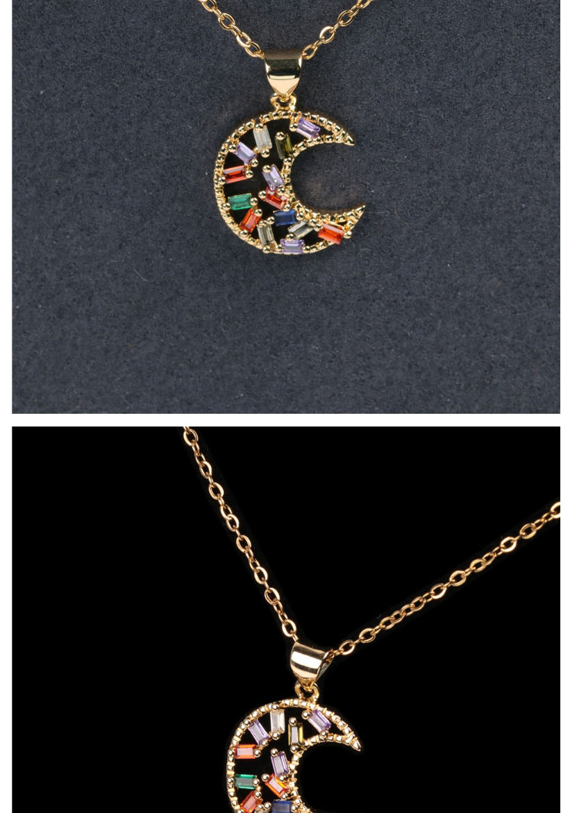 Fashion Color Moon Diamond Necklace,Necklaces
