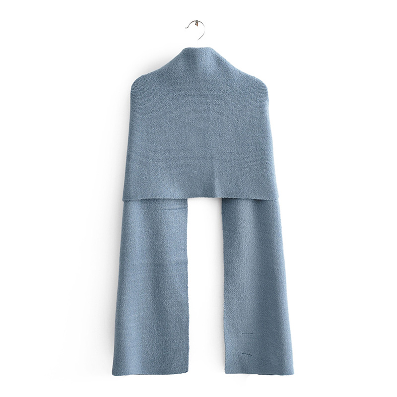 Fashion Haze Blue Knitted Scarf With Alphabet,Thin Scaves