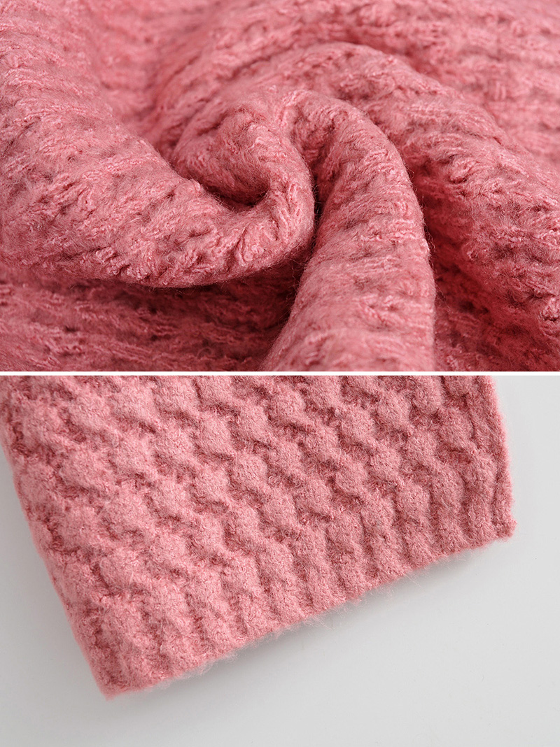 Fashion Rose Pink Pineapple Knitted Scarf,Thin Scaves