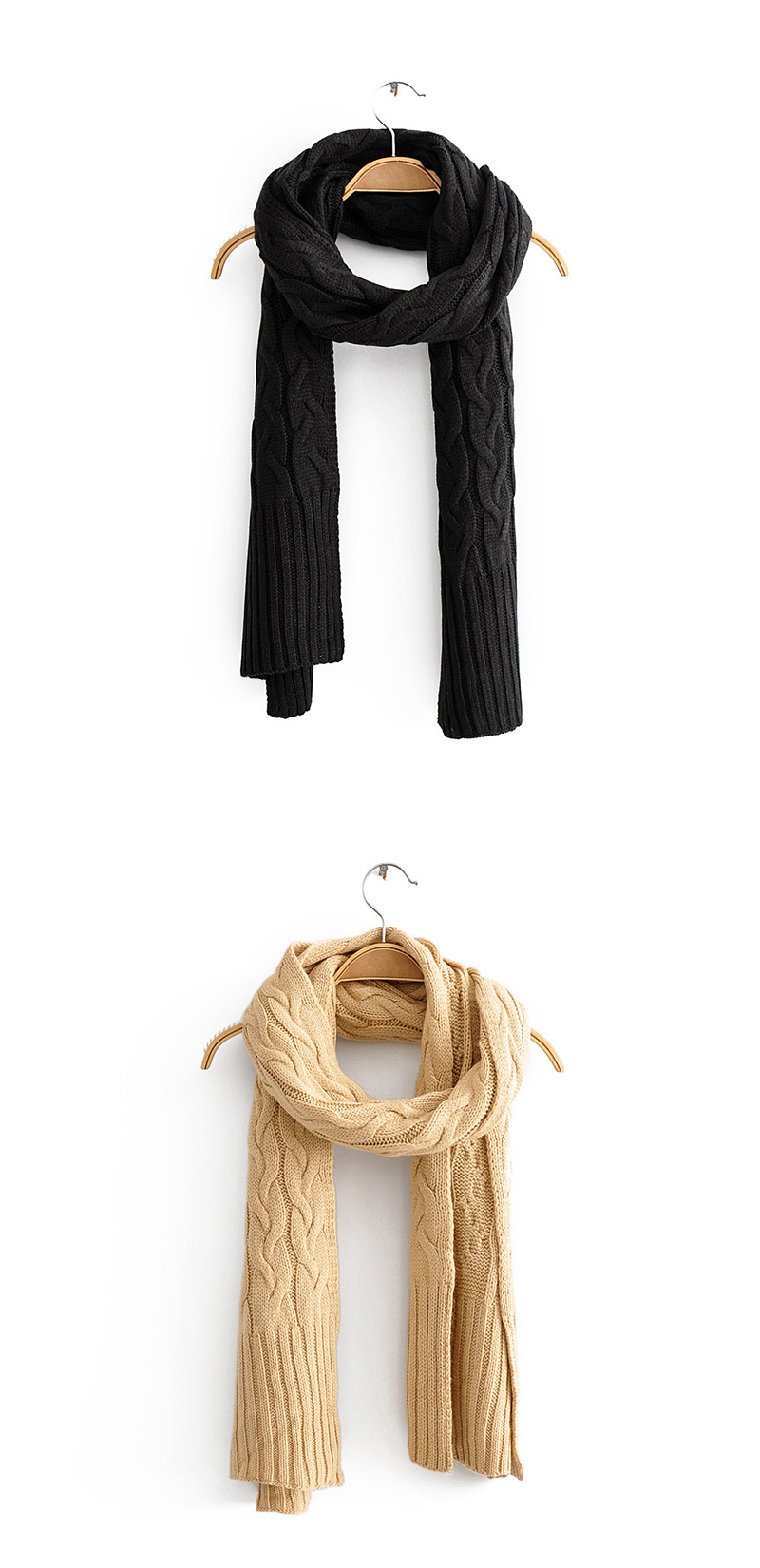Fashion Black Reversible Cashmere Scarf,knitting Wool Scaves