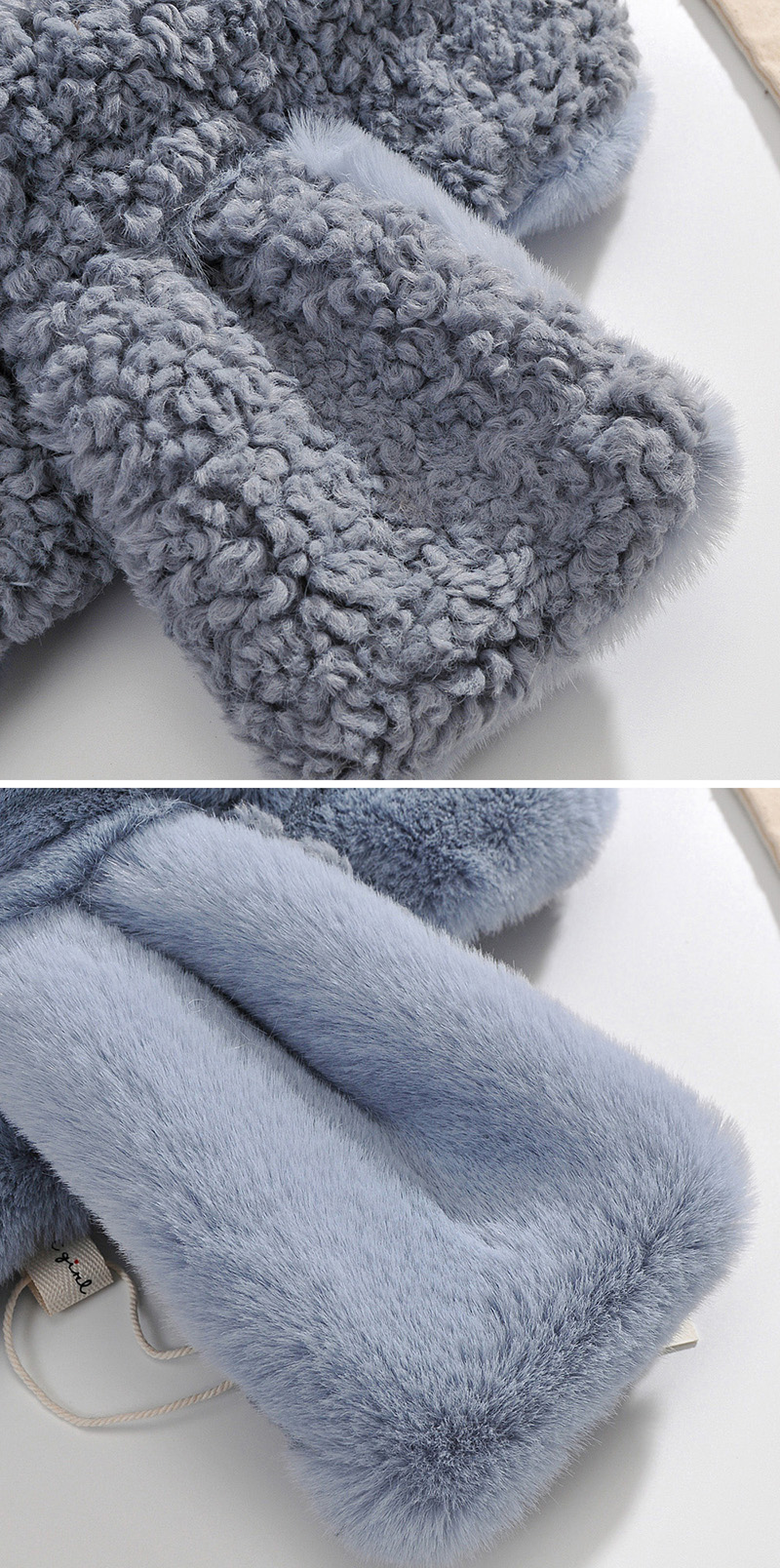 Fashion Gray Lamb Plush Scarf,knitting Wool Scaves