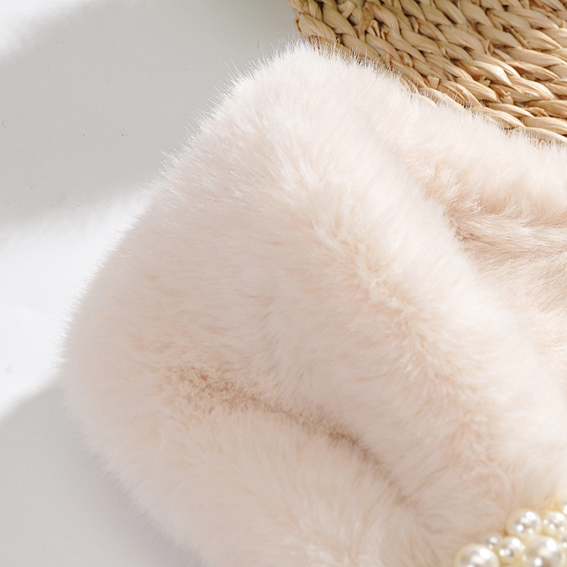 Fashion Creamy-white Bead-like Rabbit Fur Collar,knitting Wool Scaves