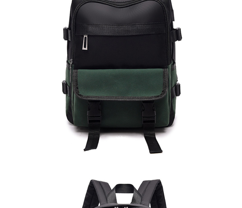 Fashion Green Stitched Contrast Backpack,Backpack