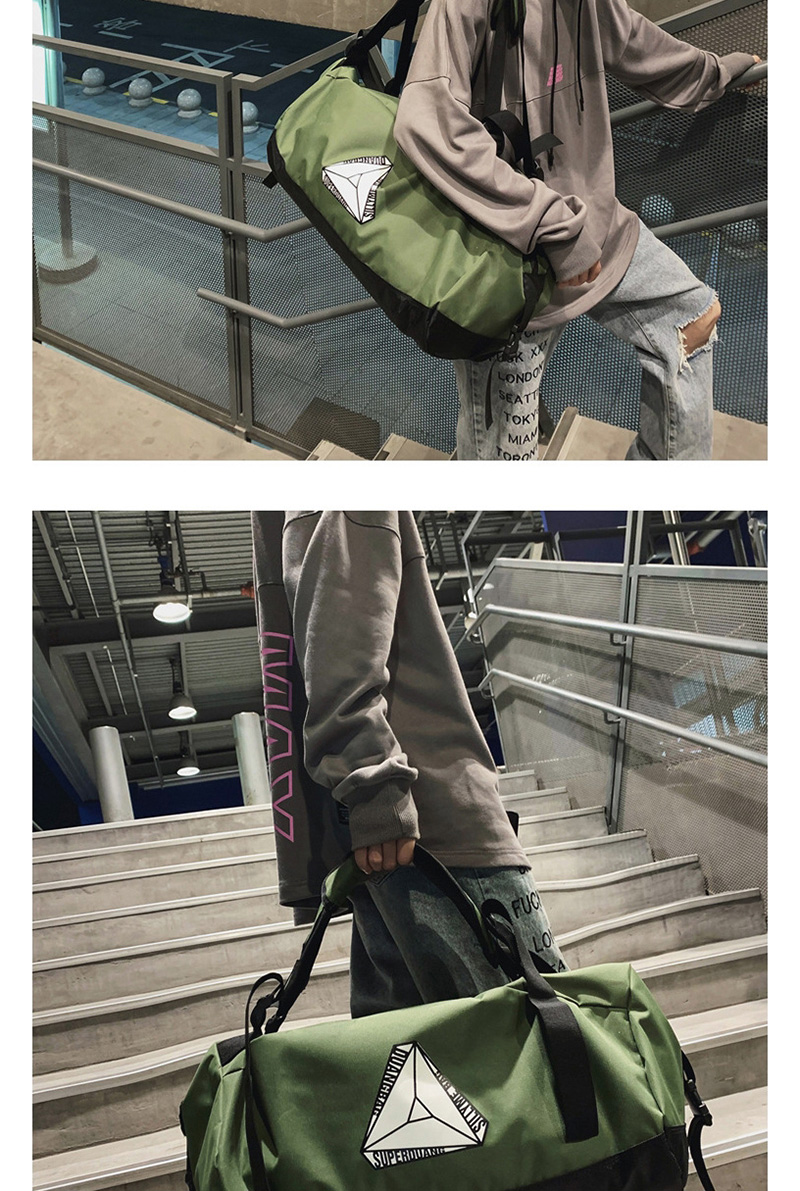 Fashion Green Printed Contrast Stitching Backpack,Backpack