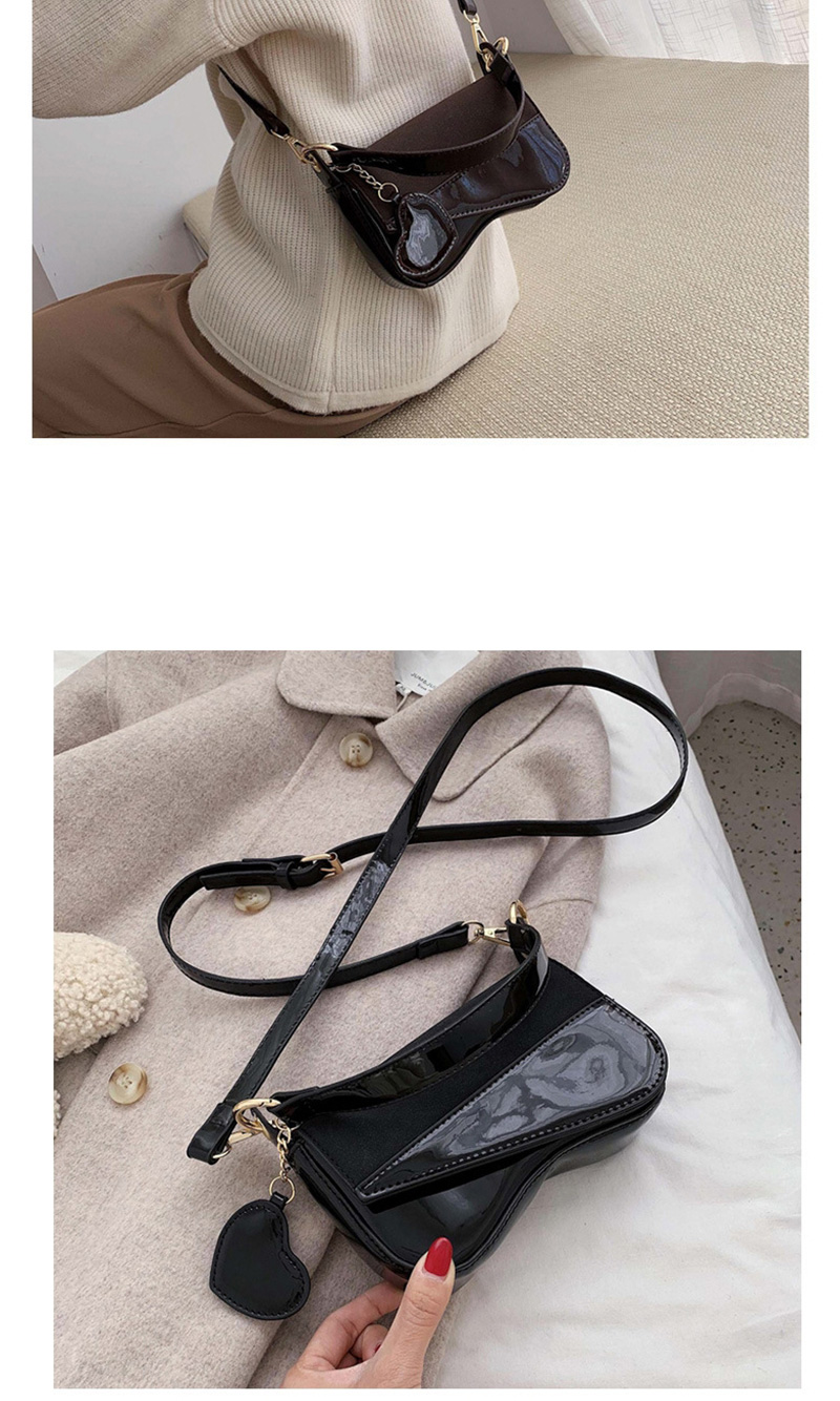 Fashion Black Geometric Love Panel Crossbody Shoulder Bag,Shoulder bags