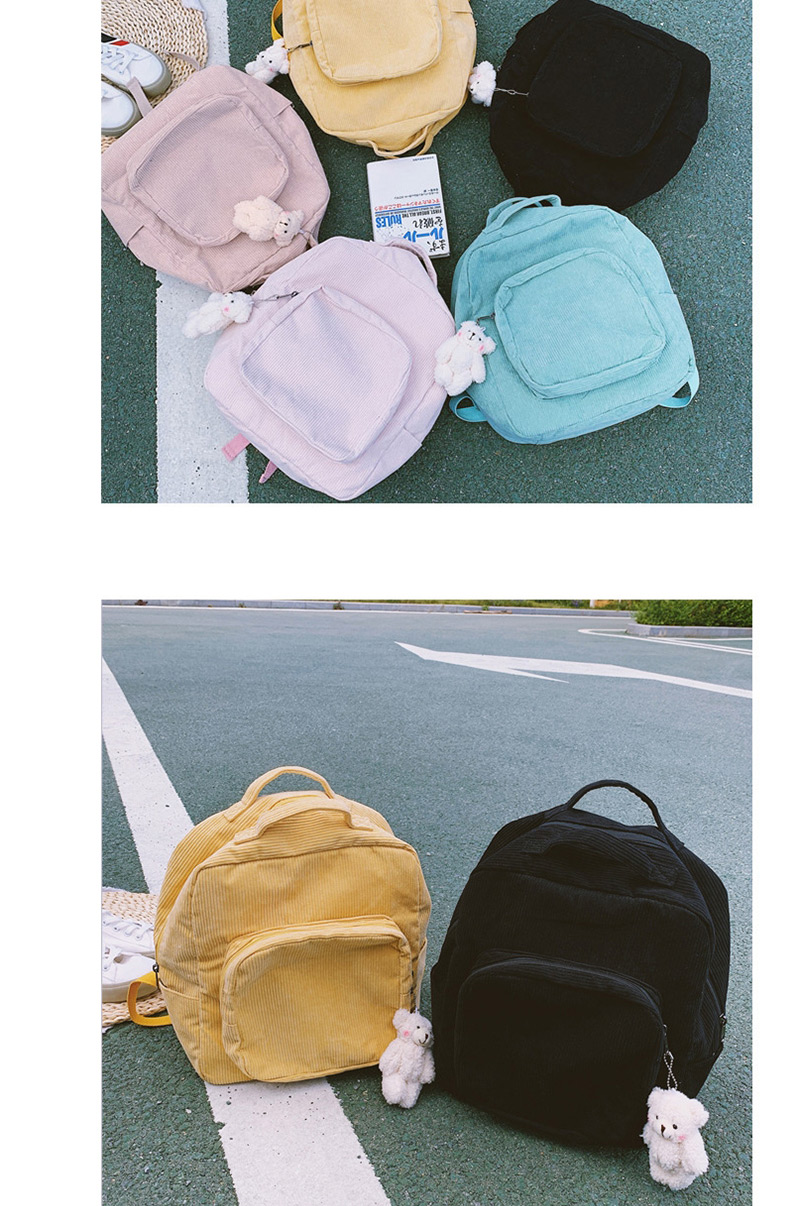Fashion Pink Panelled Corduroy Backpack,Backpack