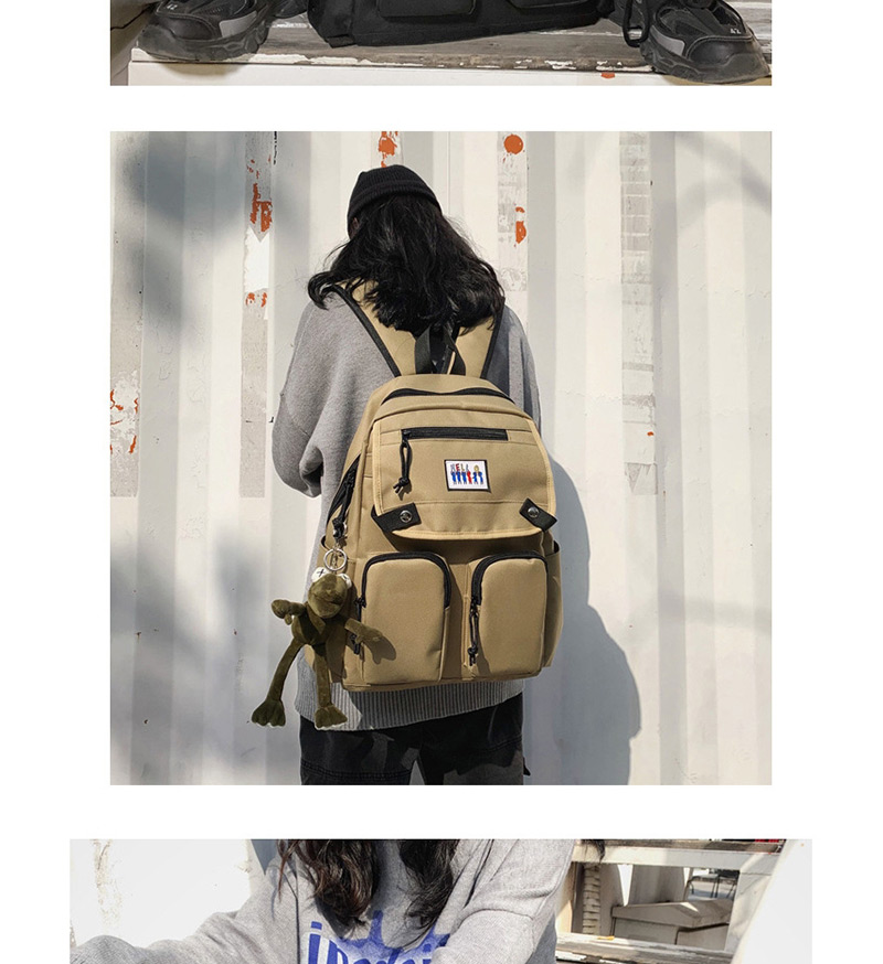 Fashion Khaki Pendant Panel Backpack,Backpack