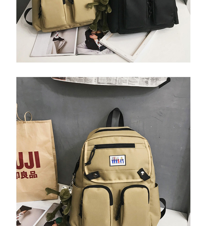 Fashion With Pendant Black Panel Backpack,Backpack