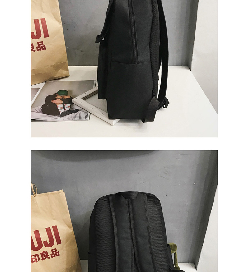 Fashion No Pendant Black Panel Backpack,Backpack