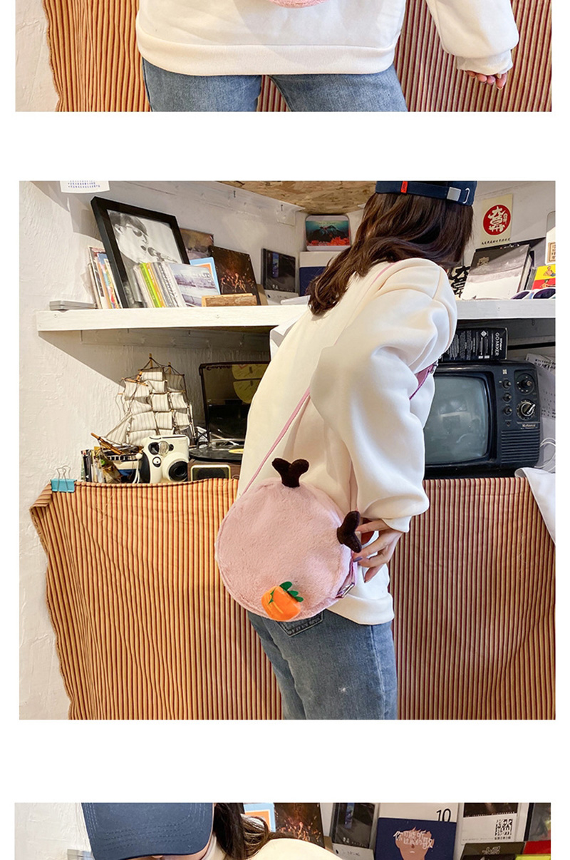 Fashion Pink Small Antlers Radish Plush Shoulder Bag,Shoulder bags