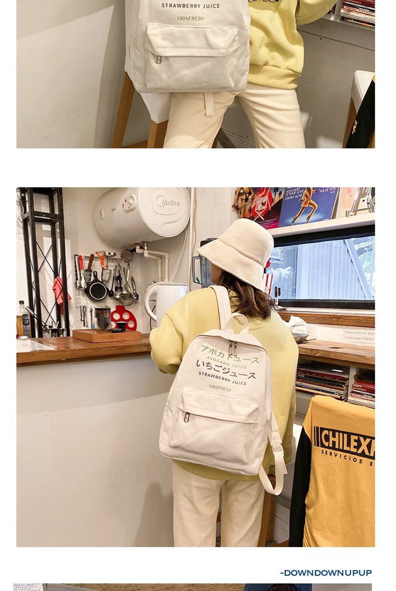 Fashion White Letter Canvas Backpack,Backpack