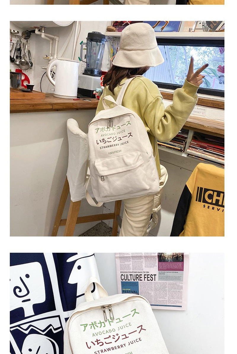 Fashion White Letter Canvas Backpack,Backpack