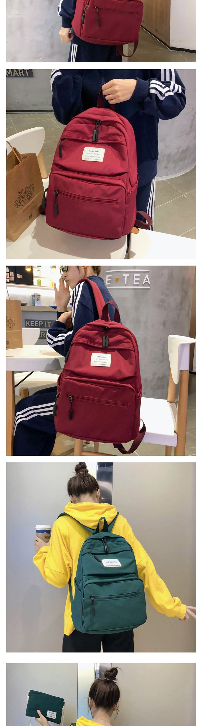 Fashion Red Wine Three-piece Waterproof Backpack,Backpack