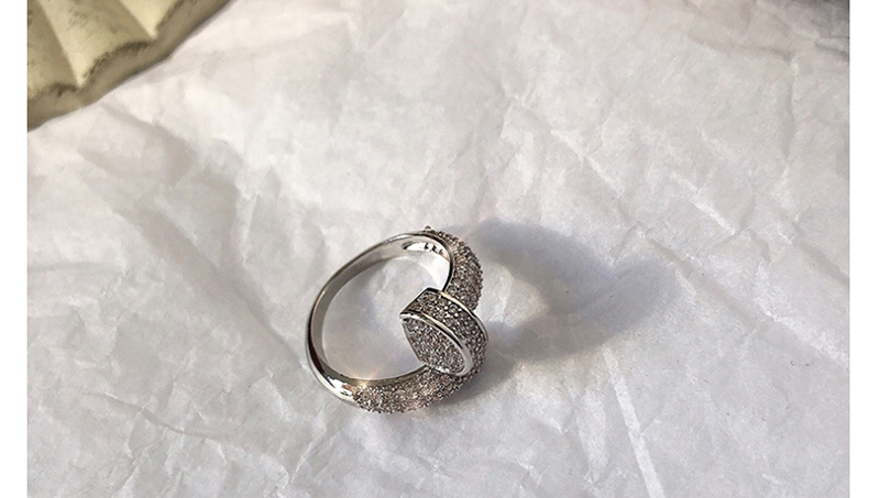 Fashion Silver (ring 7) Geometric Ring With Diamond Screws,Fashion Rings