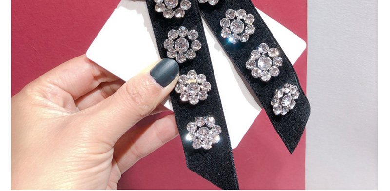 Fashion Black Flannel Diamond Bow Hair Clip,Hairpins