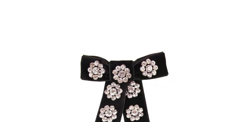 Fashion Black Flannel Diamond Bow Hair Clip,Hairpins