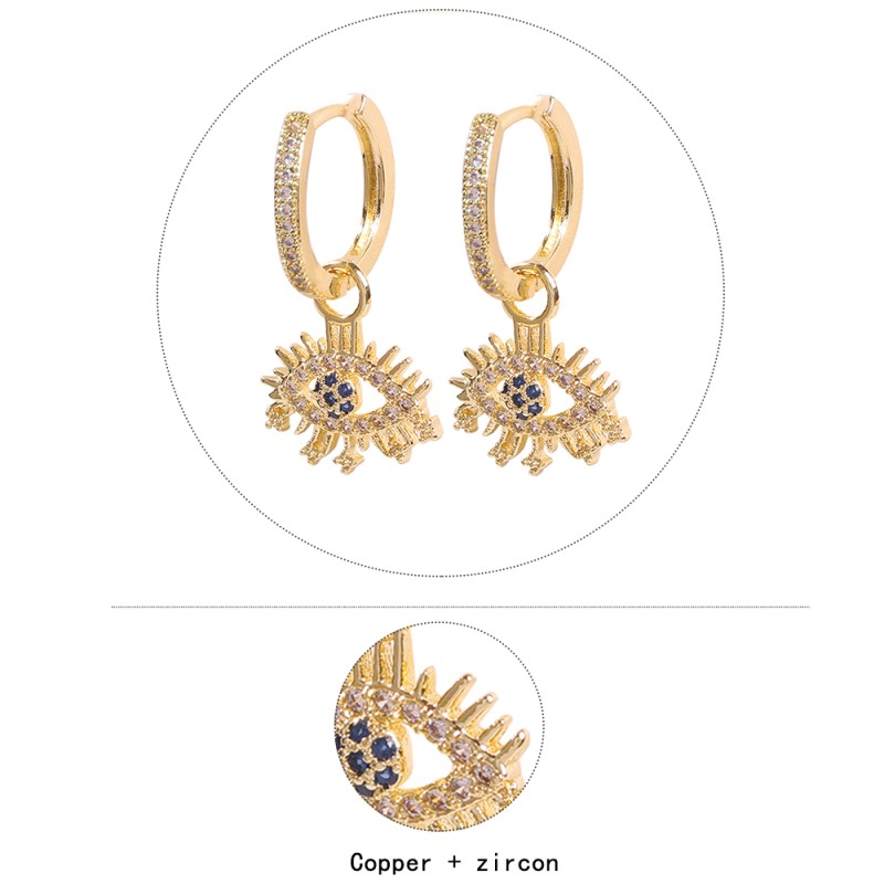 Fashion Round Eyes Embossed Round Earrings With Diamonds,Earrings