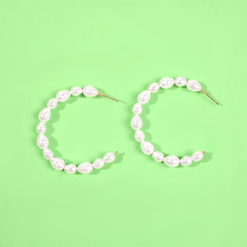 Fashion Long Pearl White Irregular Imitation Pearl Earrings,Drop Earrings