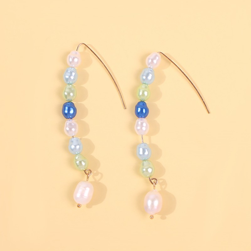 Fashion Long Pearl White Irregular Imitation Pearl Earrings,Drop Earrings