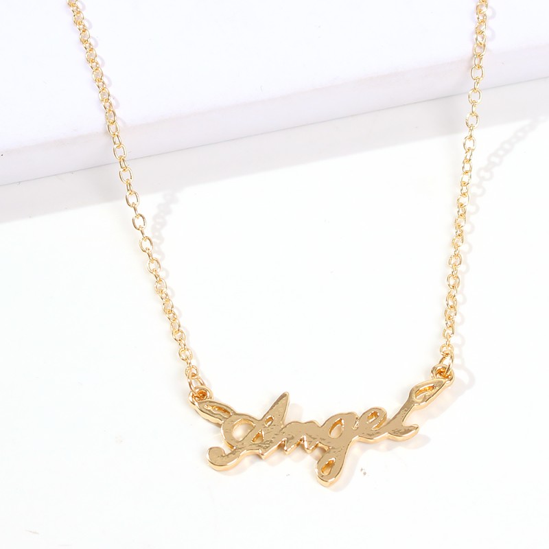 Fashion Golden Alloy Letter Hollow Necklace,Pendants