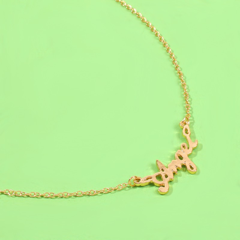Fashion Golden Alloy Letter Hollow Necklace,Pendants