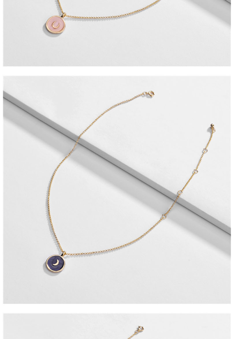 Fashion Golden Alloy Diamond Round Necklace,Pendants