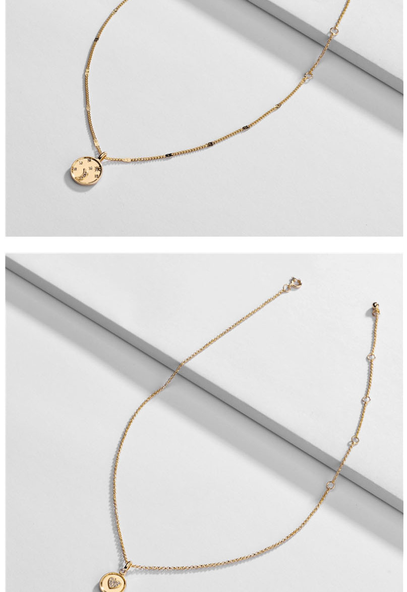 Fashion Golden Alloy Embossed Round Leaf Necklace,Pendants