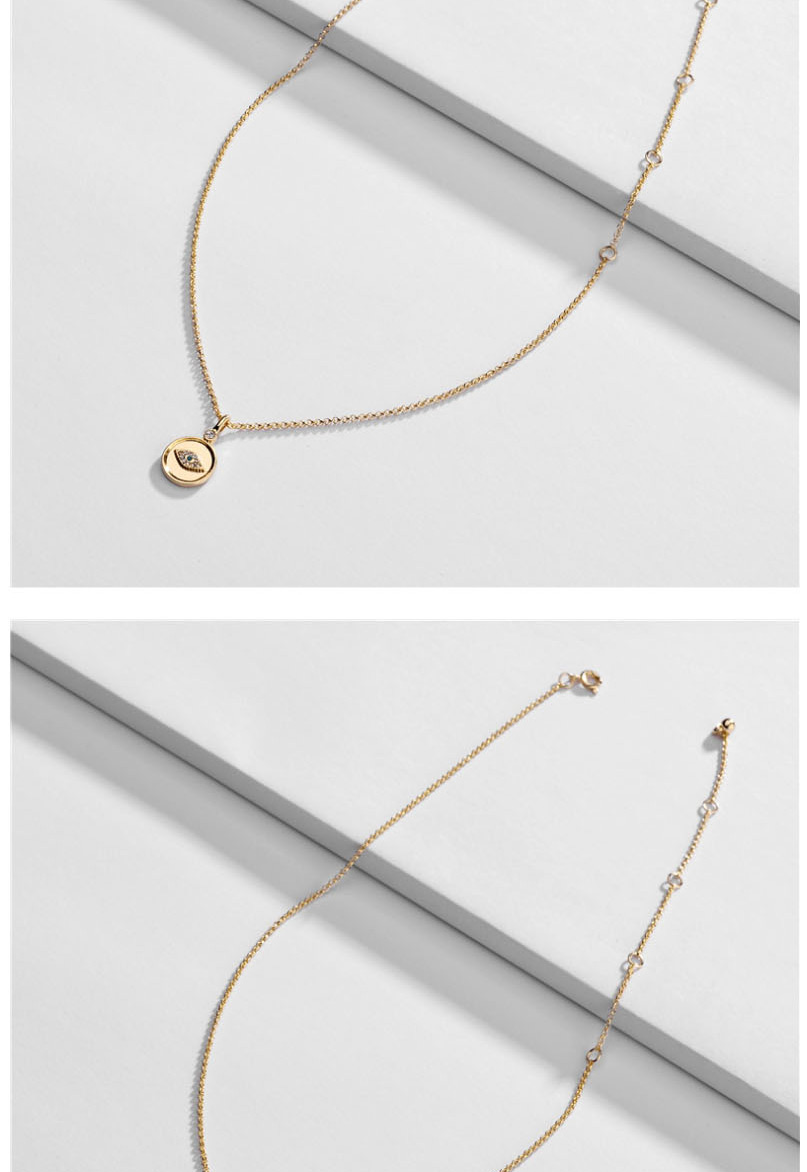 Fashion Golden Alloy Diamond Round Necklace,Pendants