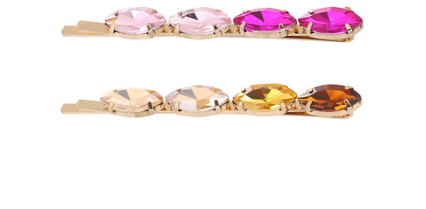 Fashion Champagne Geometric Diamond Gradient Clip,Hairpins