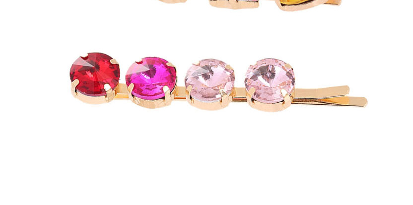 Fashion Pink Geometric Diamond Clip,Hairpins