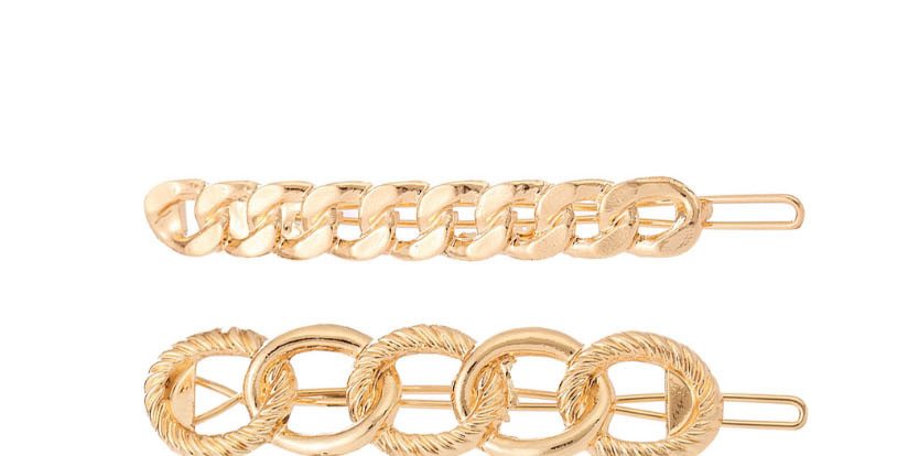 Fashion Golden Chain Cutout Geometric Hairpin,Hairpins