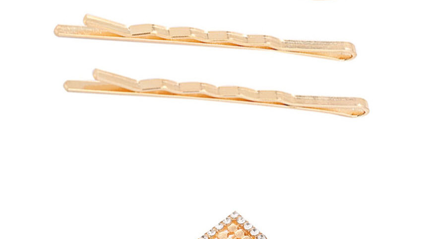 Fashion Golden Geometric Diamond Conch Clip Set,Hairpins