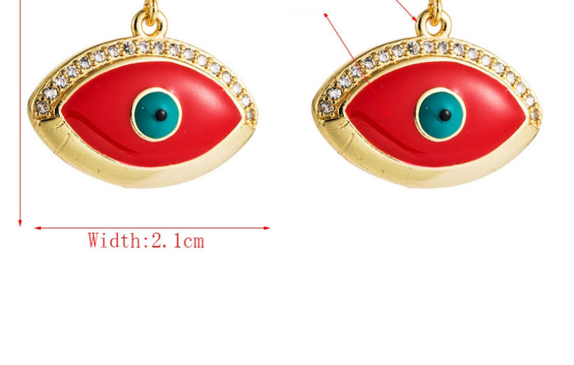 Fashion Red Oil Drop Diamond Eye Geometric Earrings,Earrings