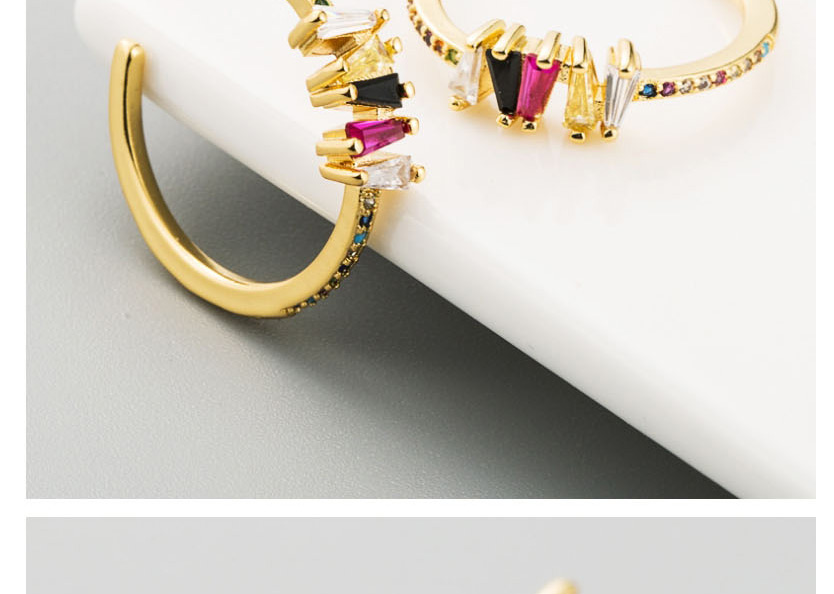 Fashion Color Geometric Diamond C-shaped Earrings,Earrings