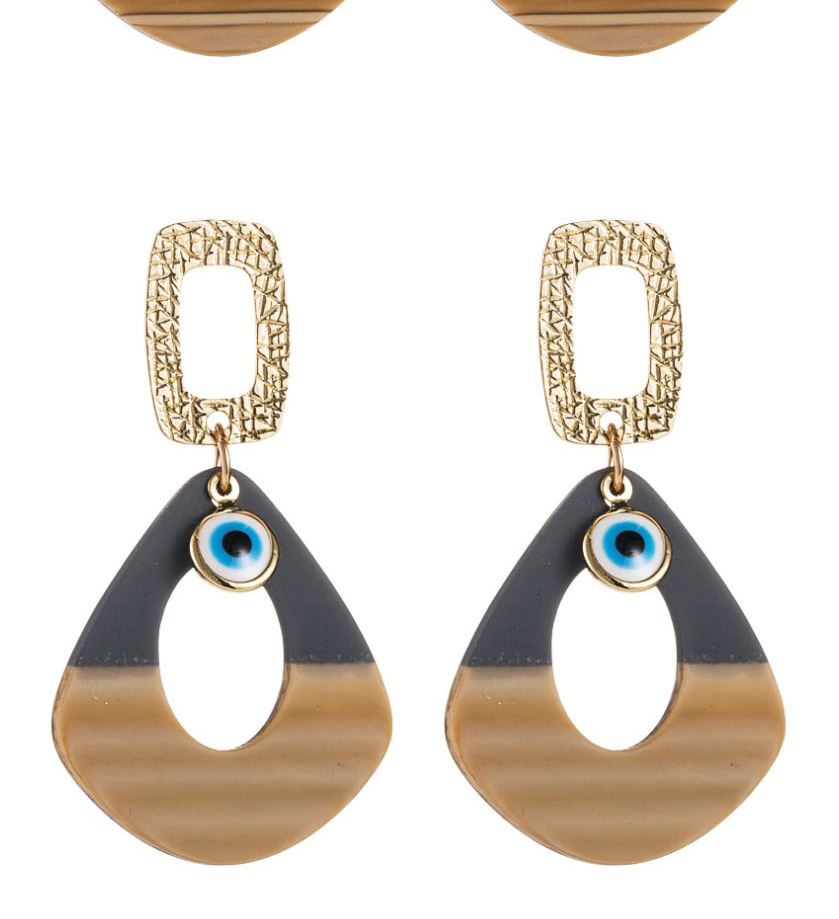 Fashion Brown Dripping Eye Geometric Acrylic Earrings,Drop Earrings