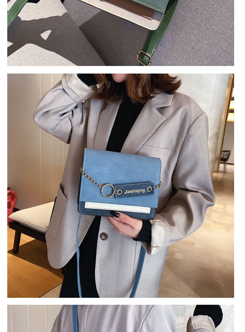 Fashion Blue Frosted Stitched Chain Shoulder Bag,Shoulder bags