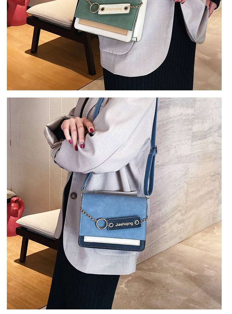 Fashion Blue Frosted Stitched Chain Shoulder Bag,Shoulder bags