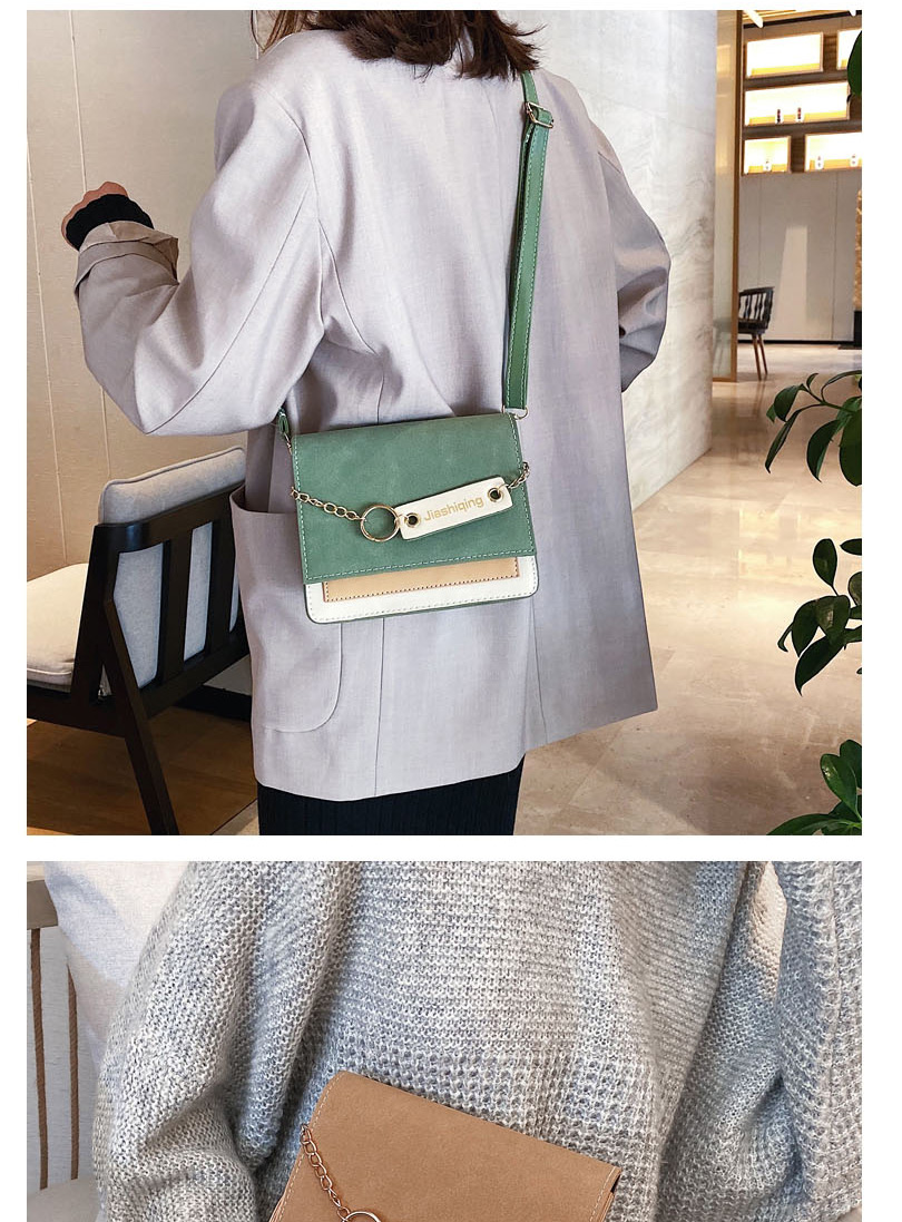 Fashion Green Frosted Stitched Chain Shoulder Bag,Shoulder bags
