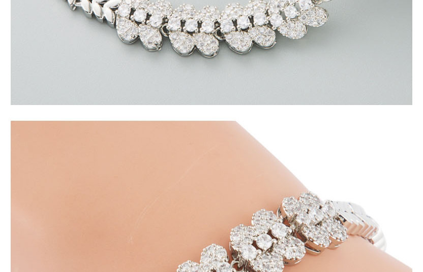 Fashion Silver Zircon Clover Wing Bracelet,Bracelets