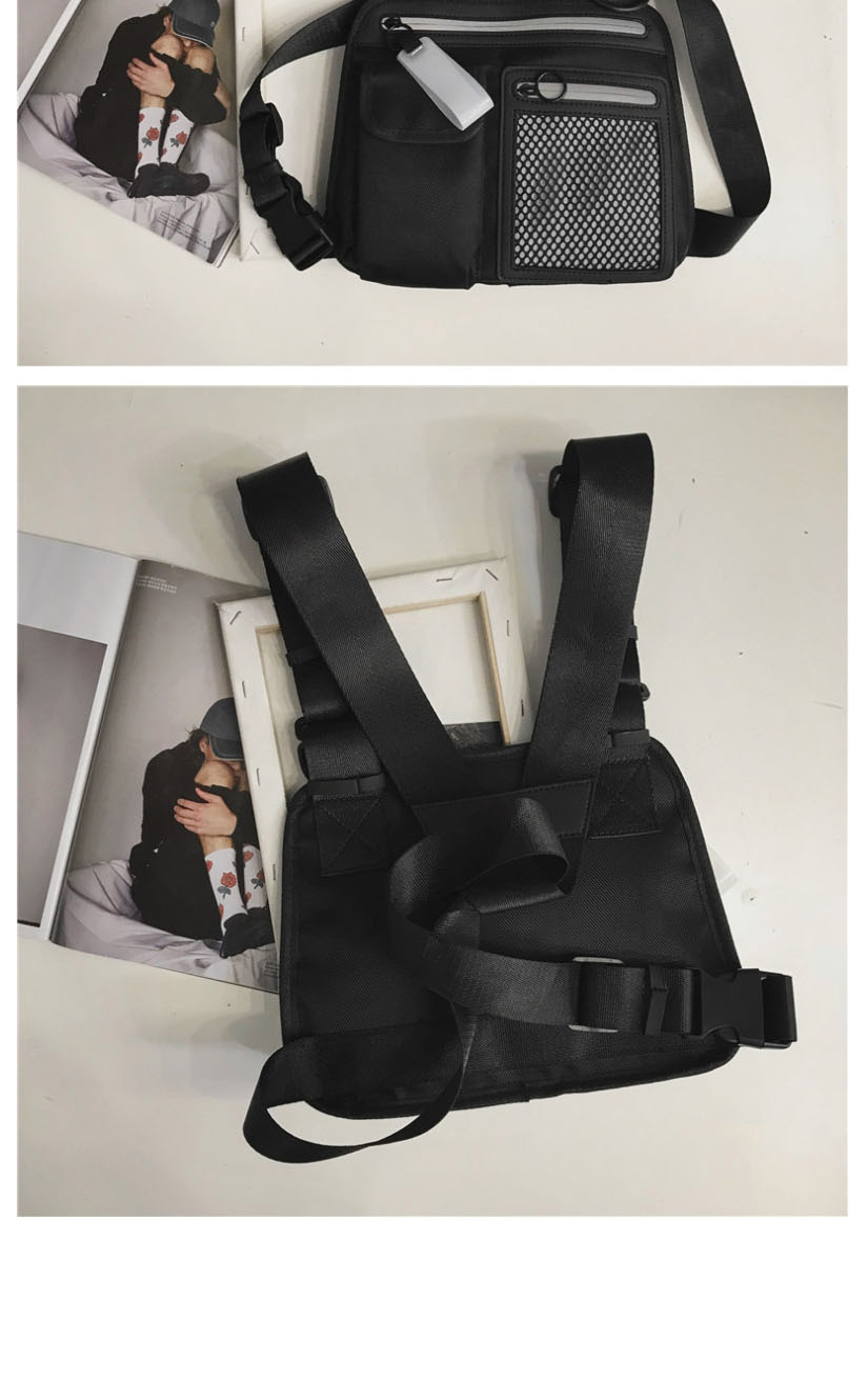 Fashion Black Reflective Tooling Mesh Vest Bag,Backpack