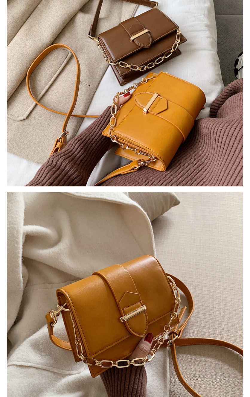 Fashion Coffee Color Chain Belt Buckle Crossbody Bag,Shoulder bags